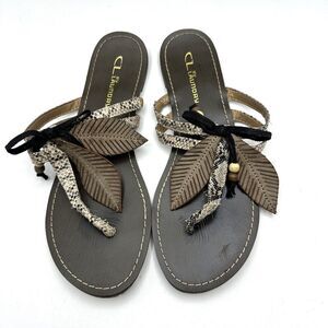 CL By Laundry Women's 6.5 Feather Flip Flop Sandals
